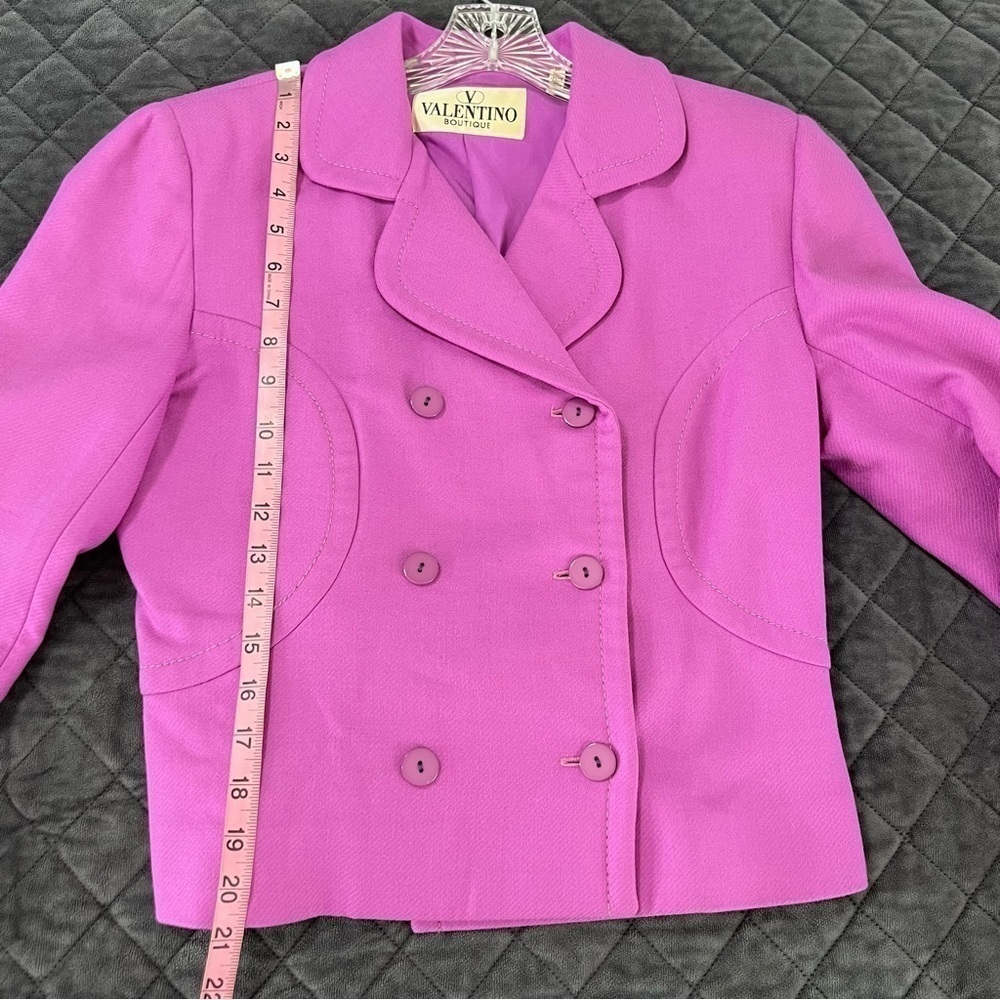 Valentino Boutique Blazer Vintage Size 10 Women Wool Purple Jacket Coat B29 - Picture 6 of 12